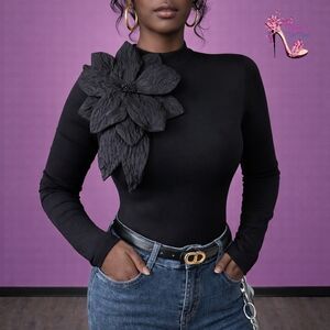 NWT Black Floral Women's Top